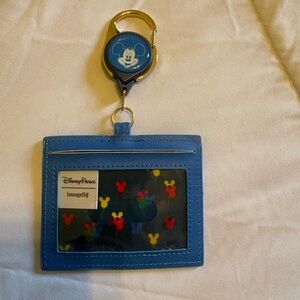 Loungefly Blue Mickey ID Badge Holder with Retractable Reel